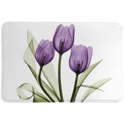 Laural Home Purple Tulips MFR in the Bathroom Rugs & Shower Mats
