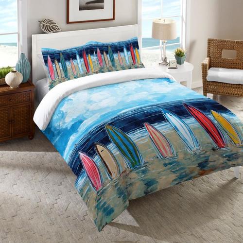 Laural Home Surf-Board Multi-colored Multi Full/Queen Comforter (Cotton ...