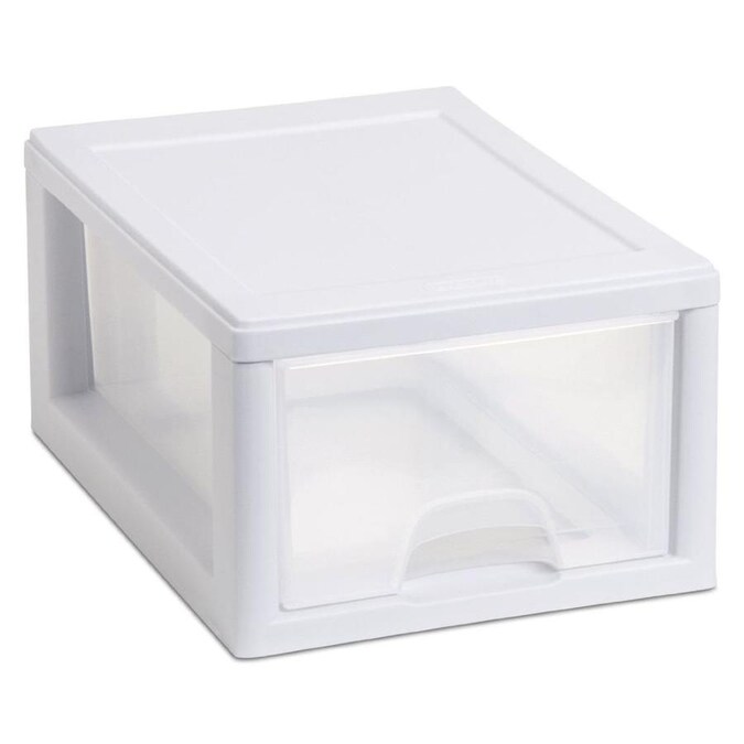 Sterilite Corporation 1 Compartment 1 Drawers White Stackable Plastic Drawer (12Pack) in the