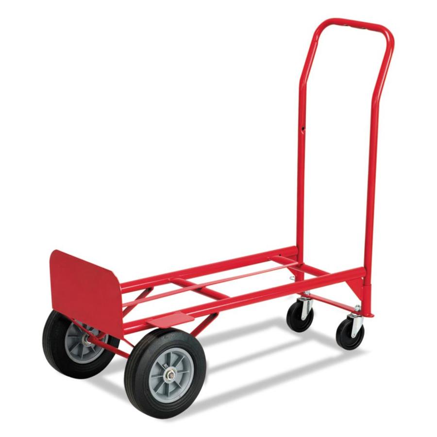 Safco 600-lb 4-Wheel Red Steel Convertible Hand Truck in the Hand ...