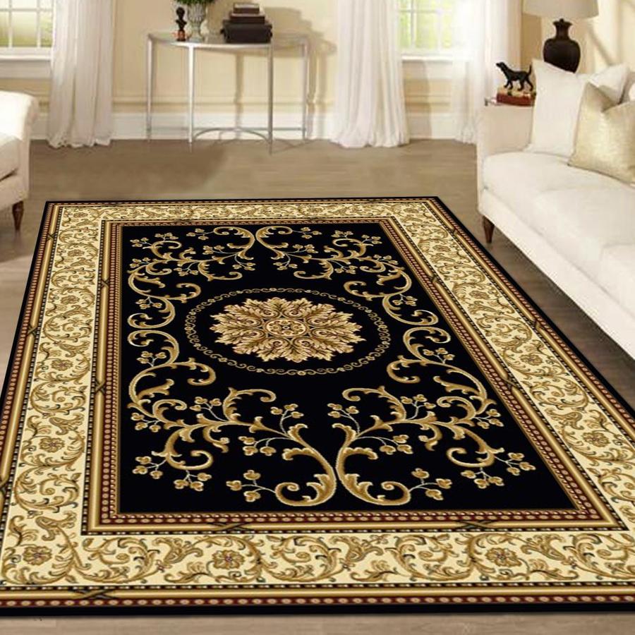 Radici USA Noble 8 x 11 Black Indoor Medallion Oriental Area Rug in the ...