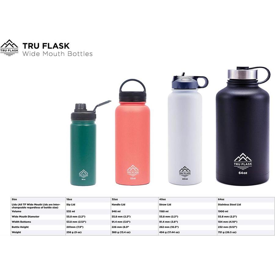 Tru Flask TruFlask TruFlask 40-fl oz Stainless Steel Water Bottle in ...