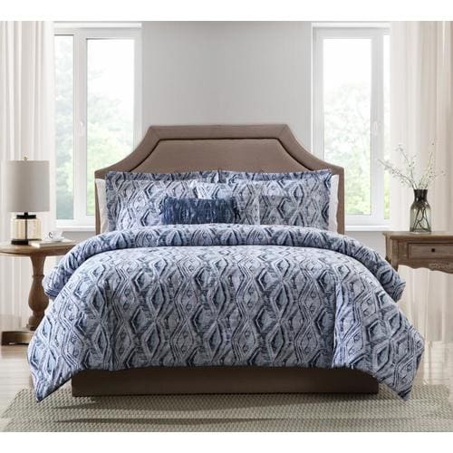 MHF Home MHF Home Allyson Blue Ikat 5-piece Comforter Set Blue ...