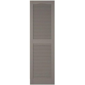 Ekena Millwork LL1S12X07500TG Lifetime Vinyl Standard Cathedral Top Center Mullion with Open Louver Shutters Tuxedo Grey 12 x 75