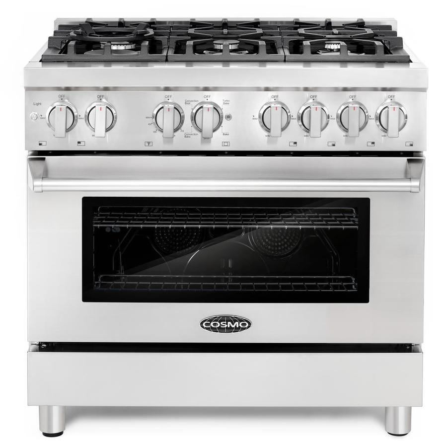 Cosmo 5 Burners 3.8-cu ft Convection Freestanding Gas Range (Stainless ...