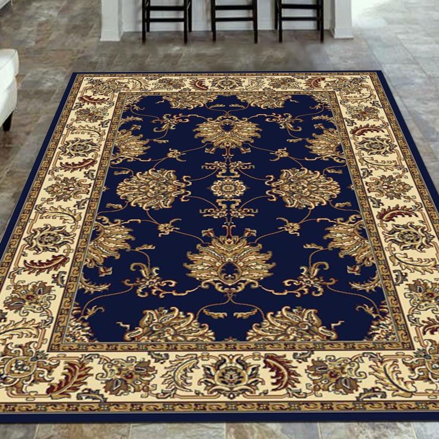 Radici USA Noble 9 x 12 Navy Indoor Floral/Botanical Oriental Area Rug ...