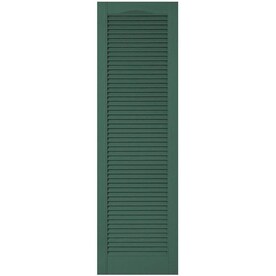 Ekena Millwork LL1S12X07500TG Lifetime Vinyl Standard Cathedral Top Center Mullion with Open Louver Shutters Tuxedo Grey 12 x 75