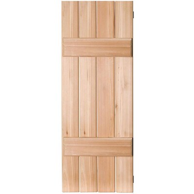 Ekena Millwork Unfinished Board And Batten Wood Exterior Shutters Common 15 In X 29 Actual At Lowes Batten Wood Exterior Shutters