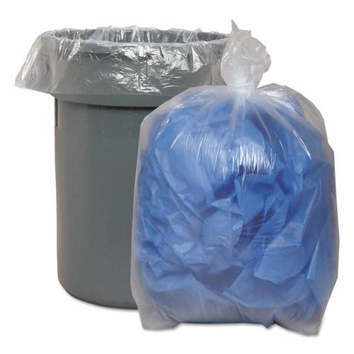 Boardwalk 100Pack 56Gallon Clear Plastic Can Trash Bag in the Trash Bags department at