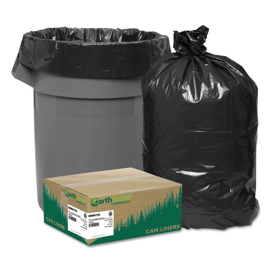 EARTHSENSE 100Pack 56Gallon Black Plastic Can Trash Bag in the Trash