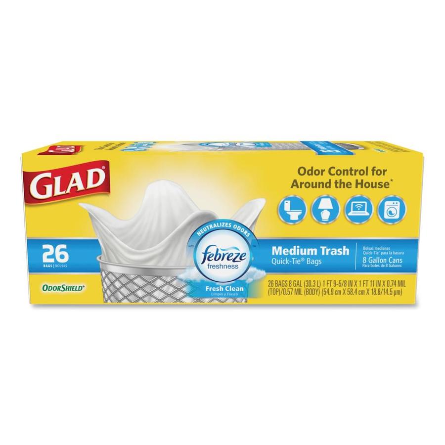 Glad 156-Pack 8-Gallon White Plastic Can Trash Bag in the Trash Bags ...