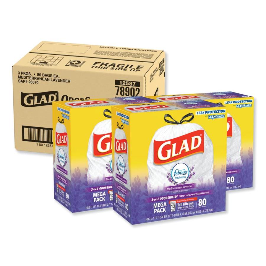 Glad 240-Pack 13-Gallon White Plastic Can Trash Bag in the Trash Bags ...