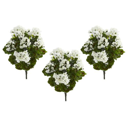 Nearly Natural 19in White Artificial Geranium Flowers in the Artificial Plants & Flowers