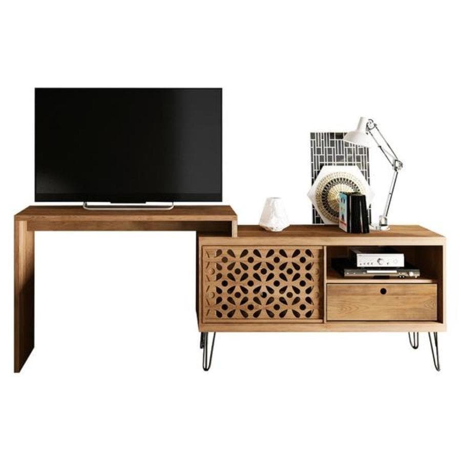 Homeroots Frizz 1 2 Versatile And Unique Tv Stand Desk At Lowes Com