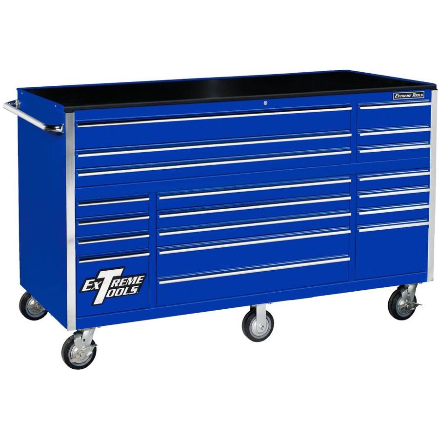 Extreme Tools 72 In. 19 Drawer Roller Cabinet, Blue