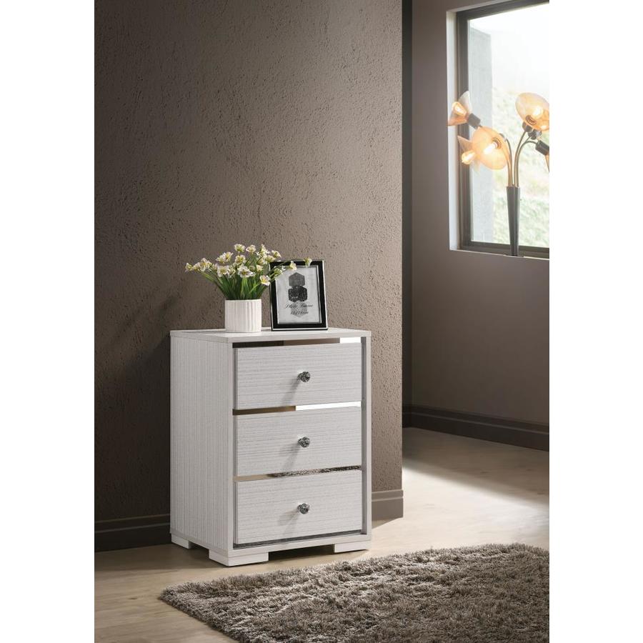 Benzara Cream Nightstand in the Nightstands department at