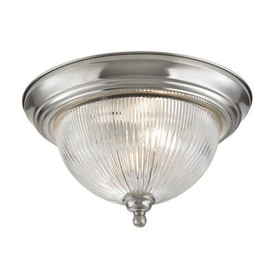 Thomas Lighting Liberty Park 13-in Brushed Nickel Traditional Incandescent Flush Mount Light Thomas Lighting Liberty Park 13-in Brushed Nickel Traditional Incandescent Flush Mount Light
