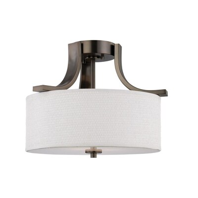 Thomas Lighting Pendenza 15.25-in Oiled Bronze Transitional Incandescent Flush Mount Light Thomas Lighting Pendenza 15.25-in Oiled Bronze Transitional Incandescent Flush Mount Light