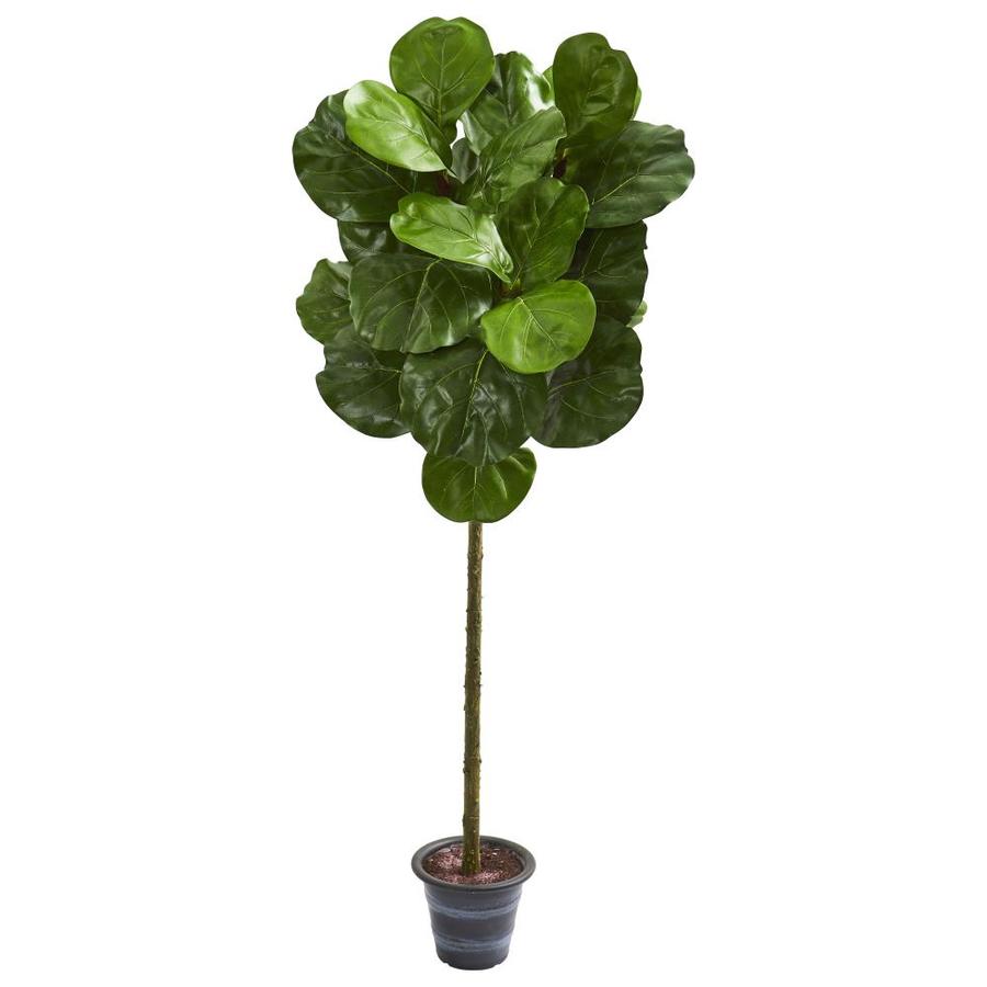 Nearly Natural 4 Ft. Artificial Fiddle Leaf Tree with Decorative Planter