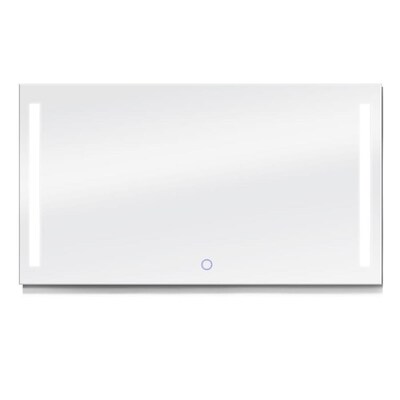 Dyconn Faucet Catella 60 In Silver Rectangular Frameless Lighted Silver Rectangular Frameless Lighted