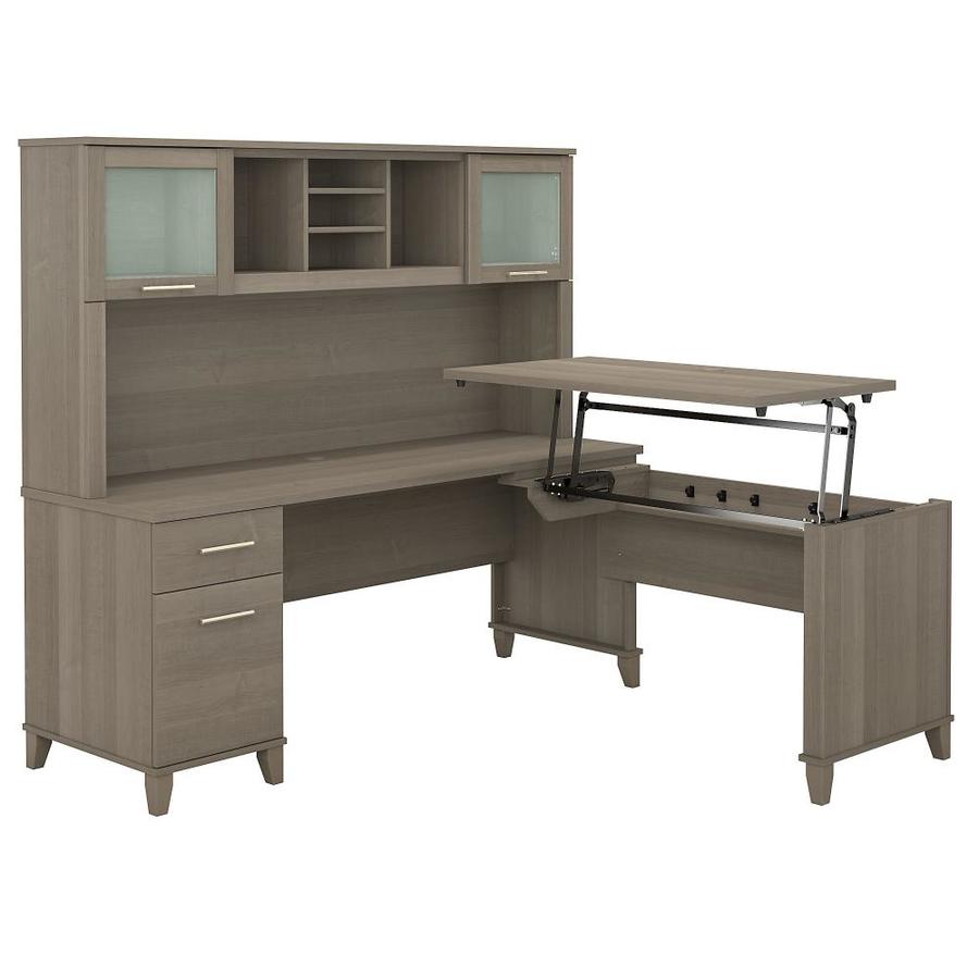 Bush Furniture Somerset Transitional Ash Gray L Shaped Desk At