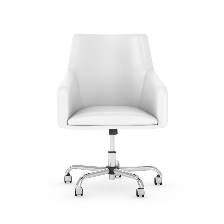 Bush Furniture Cabot White Leather Traditional Desk Chair At Lowes Com