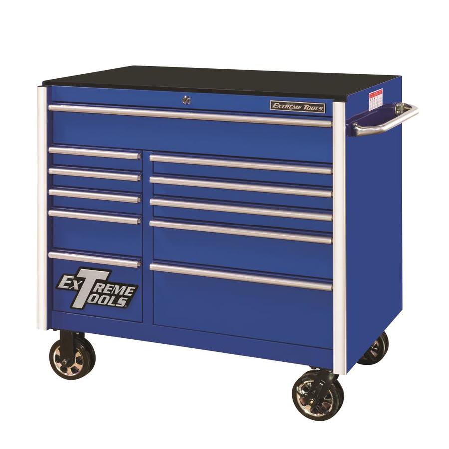 Extreme Tools 41-in 11-Drawer Roller Cabinet, Blue