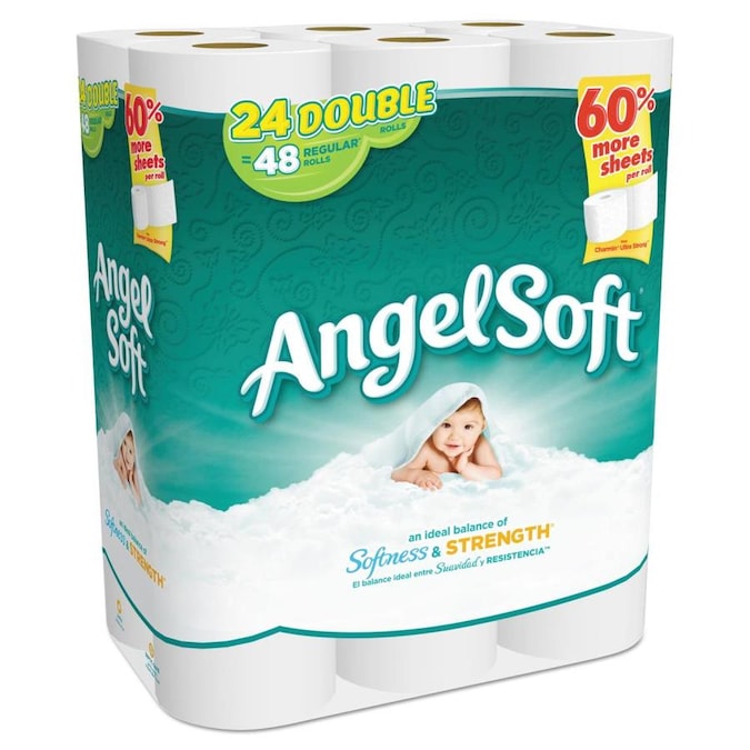 Angel Soft Double-Roll Bathroom Tissue, Septic Safe, 2-Ply, White, 264 ...