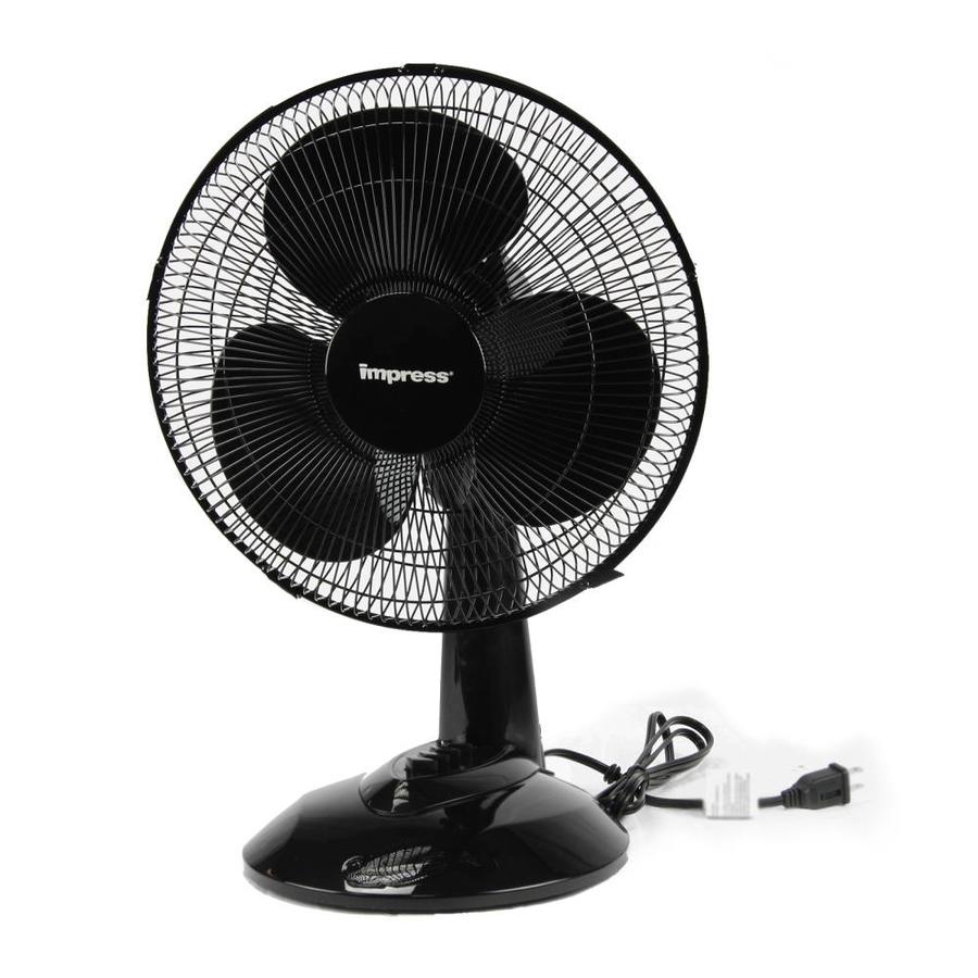 Impress 12in 4Speed Indoor Black Desk Fan in the Portable Fans department at