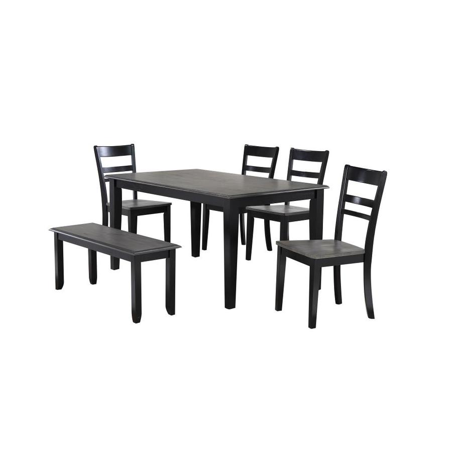 Sunset Trading Sunset Trading Tempo Brook 6 Piece Dining Set 4 Chairs Bench Black And Gray In The Dining Room Sets Department At Lowes Com