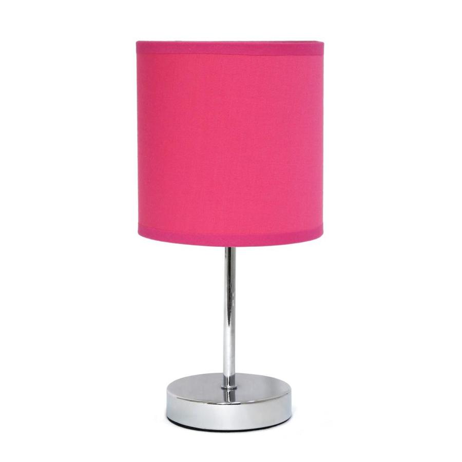 Simple Designs 11-in Hot Pink Table Lamp with Fabric Shade in the Table ...