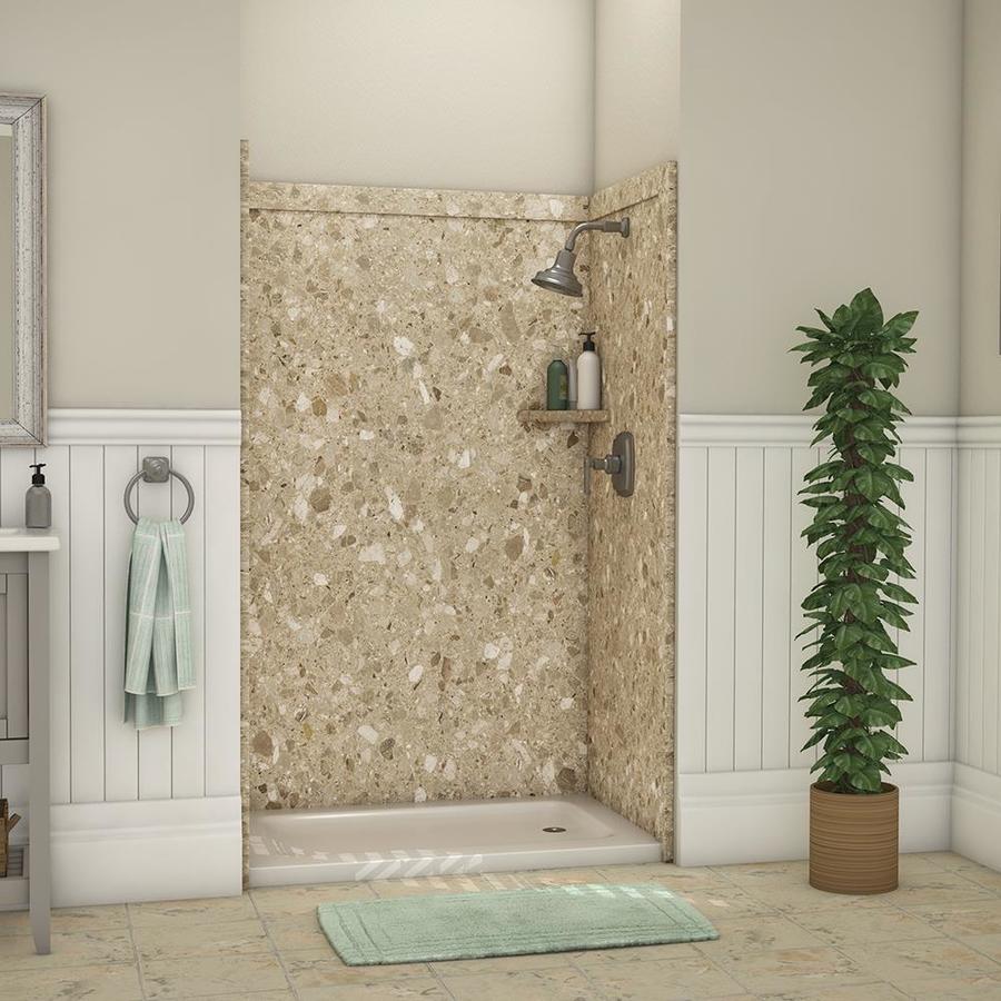 shower flexstone surround elegance actual common panel kit adhesive piece easy surrounds alcove lowes walls