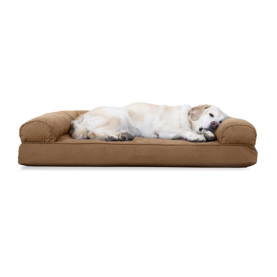 FurHaven Toasted Brown Polyester Rectangular Dog Bed (Large) in the Pet ...