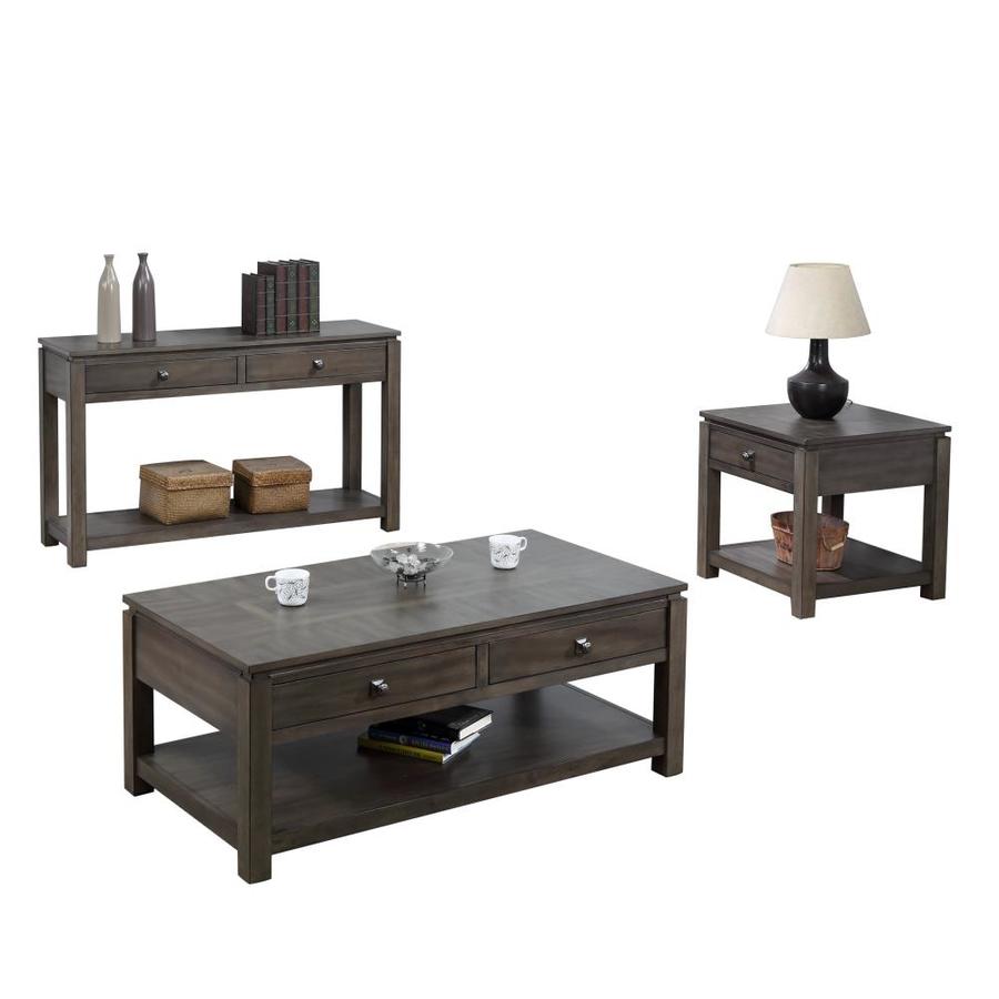 Sunset Trading Sunset Tradingshades Of Gray Coffee Console 2 End Table Set With Drawers And Shelves In The Living Room Sets Department At Lowes Com