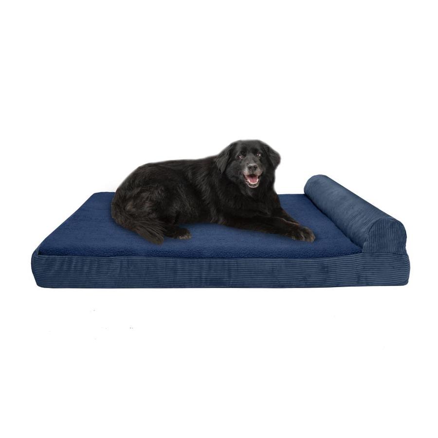 large blue dog bed