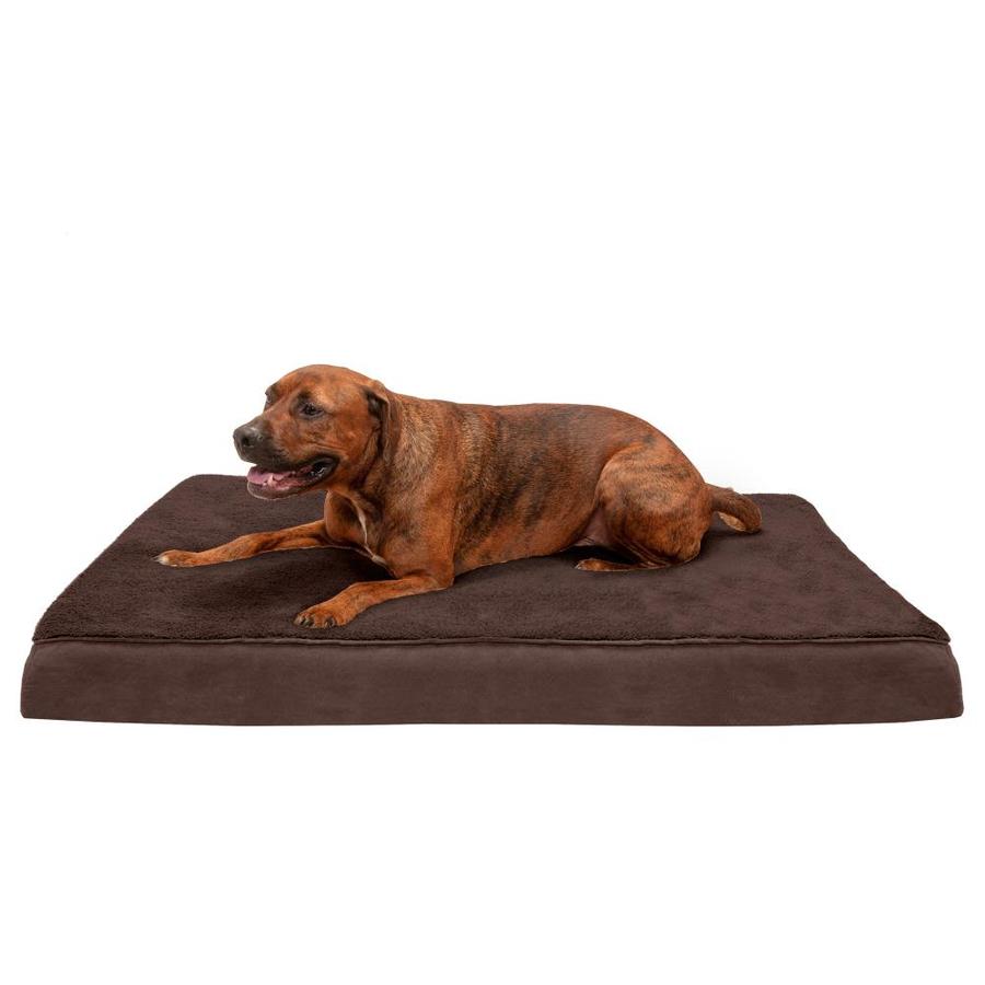 FurHaven Espresso Polyester Rectangular Dog Bed (Large) in the Pet Beds