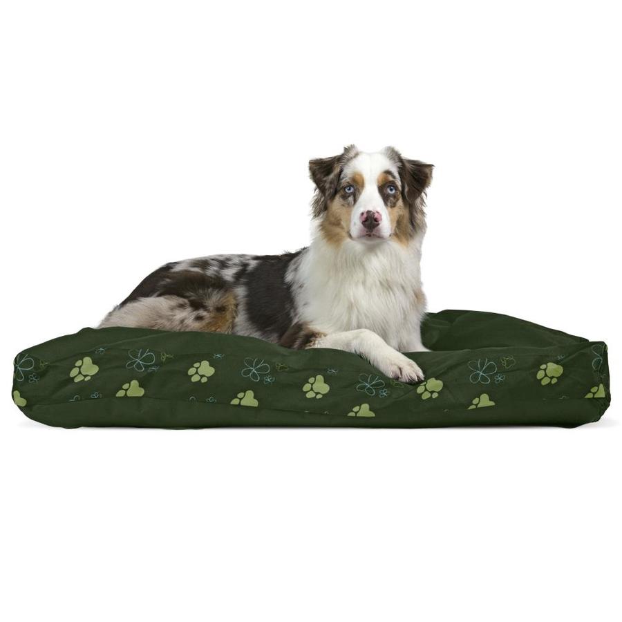 FurHaven Jungle Green Polyester Rectangular Dog Bed (Large) in the Pet