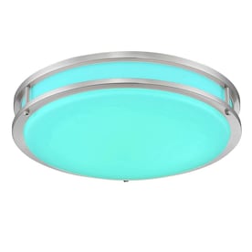 Designers Fountain 14 In Brushed Nickel Modern Contemporary Led Flush Mount Light In The Flush Mount Lighting Department At Lowes Com