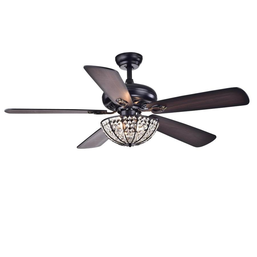 52" ORB oil rubbed bronze ceiling fan with 4 light tea stain glass va md 