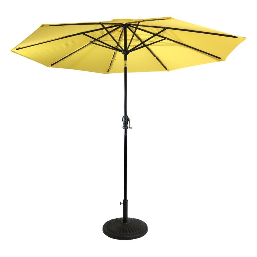 Trademark Innovations 7 Ft Octagon Orange With Black Steel Frame Solar Powered Push Button Tilt Market Patio Umbrella In The Patio Umbrellas Department At Lowes Com