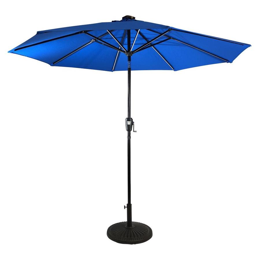 Trademark Innovations 7 Ft Octagon Turquoise With Black Steel Frame Solar Powered Push Button Tilt Market Patio Umbrella In The Patio Umbrellas Department At Lowes Com