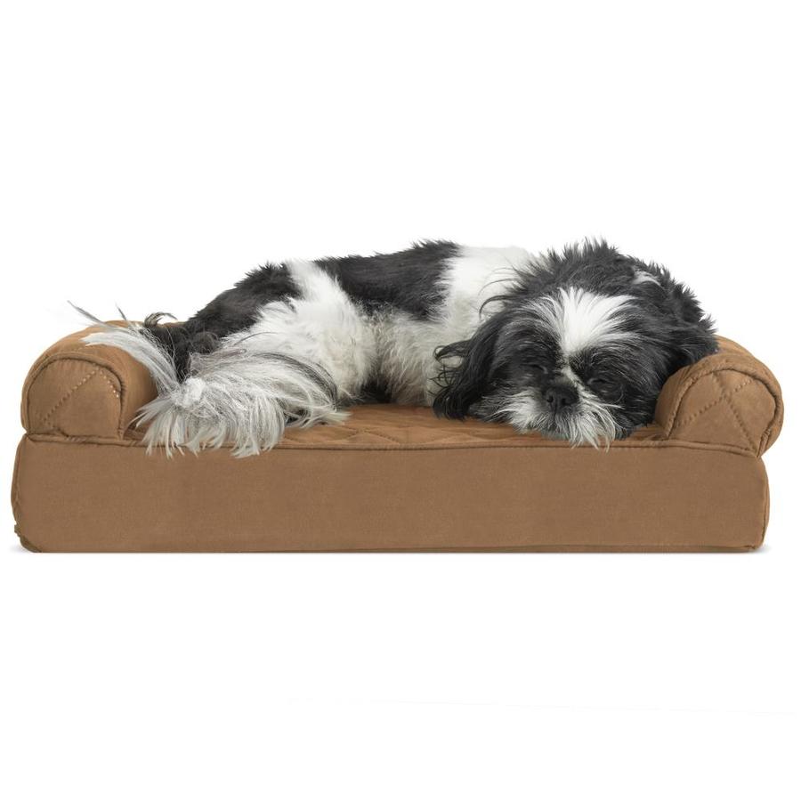 FurHaven Toasted Brown Quilted Rectangular Dog Bed (Small) in the Pet