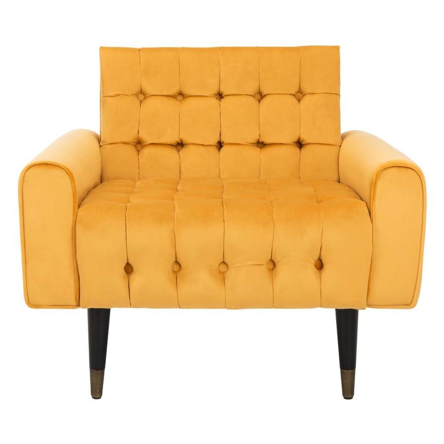 Safavieh Amaris Modern Marigold/Black Velvet Accent Chair