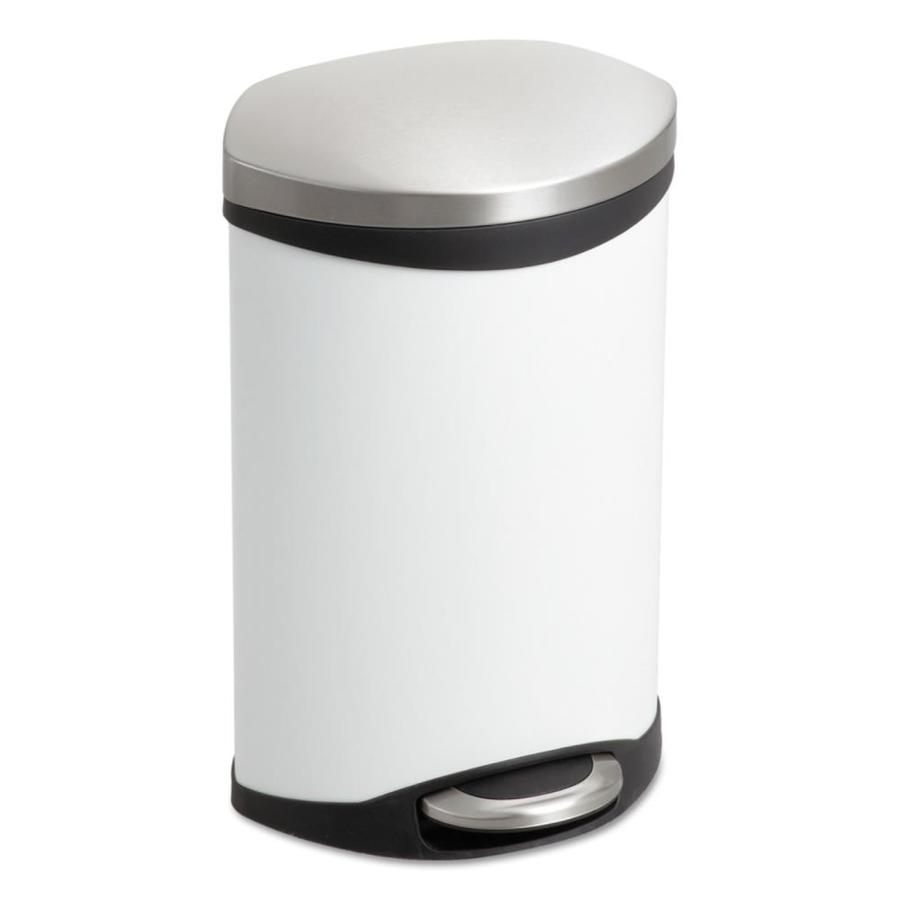 Safco 3-Gallon White Steel Touchless Trash Can with Lid at Lowes.com