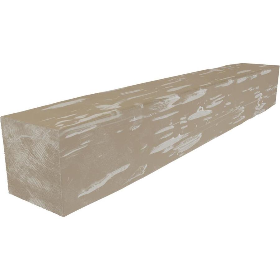 Ekena Millwork Pecky Cypress Faux Wood 36-in W x 4-in H x 8-in D Whitewash Rustic Fireplace Mantel