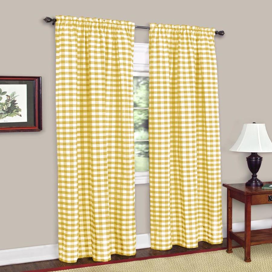 Achim Buffalo Check 63 In Yellow Polyester Cotton Light Filtering