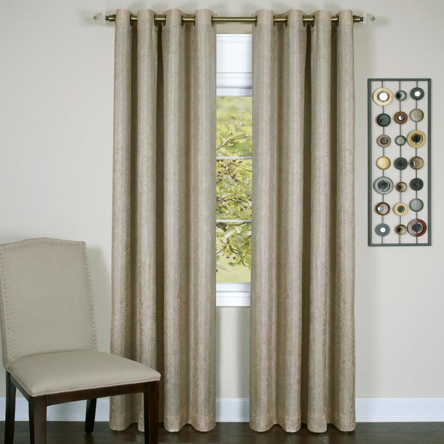 tan and white curtains
