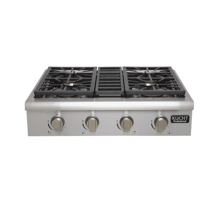 Kucht 30-in Range Top 30-in 4 Burners Stainless Steel Gas Cooktop ...