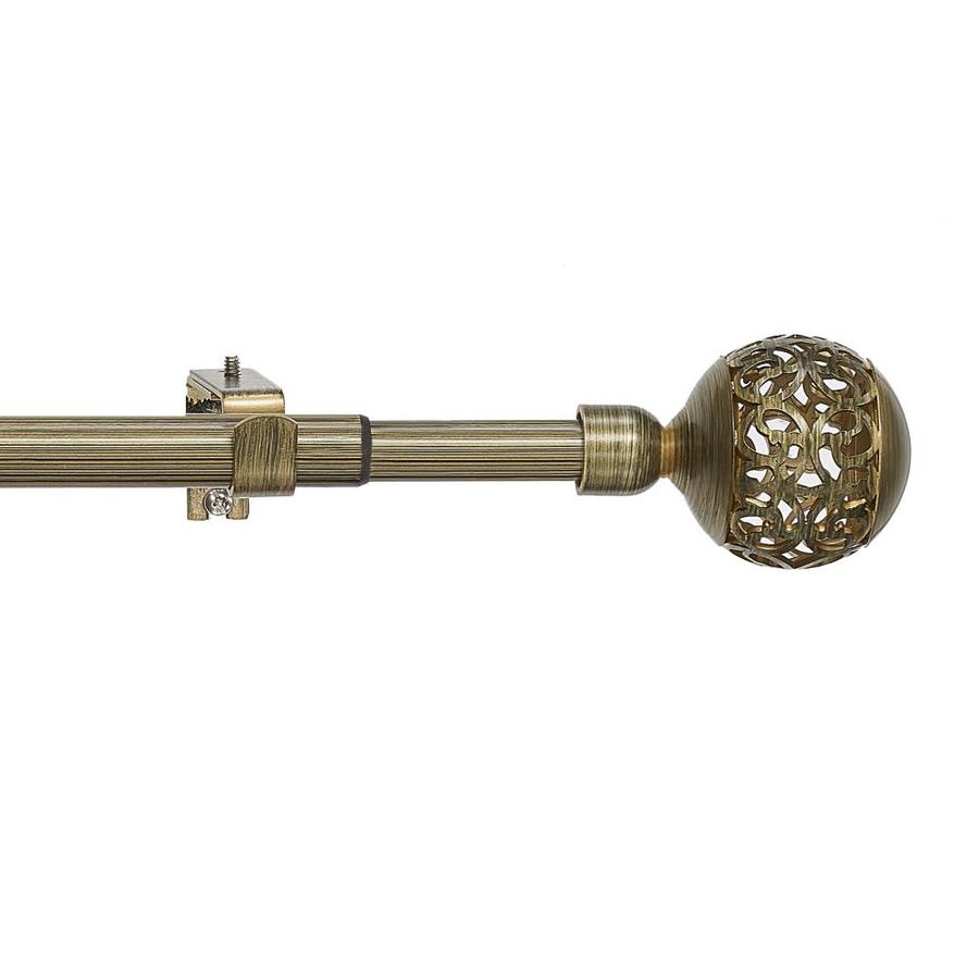 Achim Buono II 66in to 120in Antique Gold Steel Single Curtain Rod in the Curtain Rods