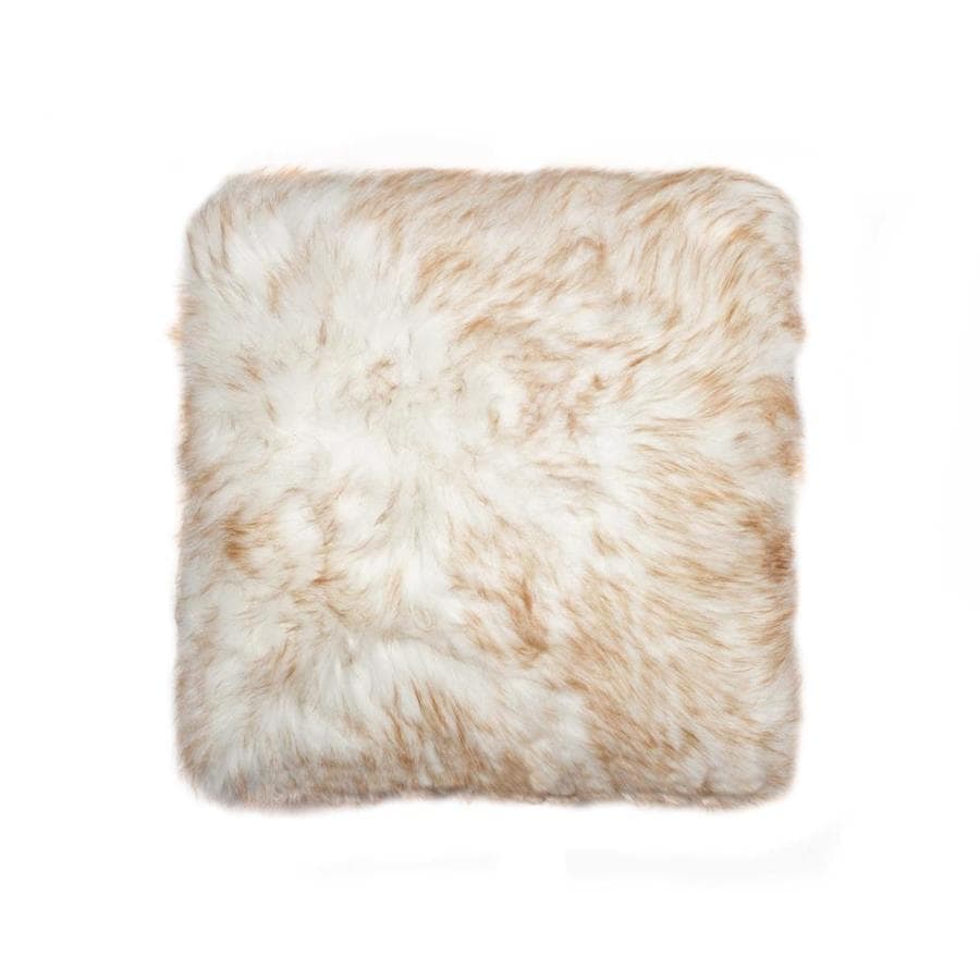 tan faux fur pillow